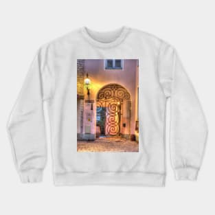 Old Archway at dusk, limestone hill of Tompea in the center of Tallinn, Estonia, Baltic States, Europe Crewneck Sweatshirt